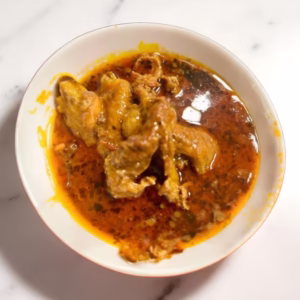 Banga (palmnut concentrate) soup with swallow